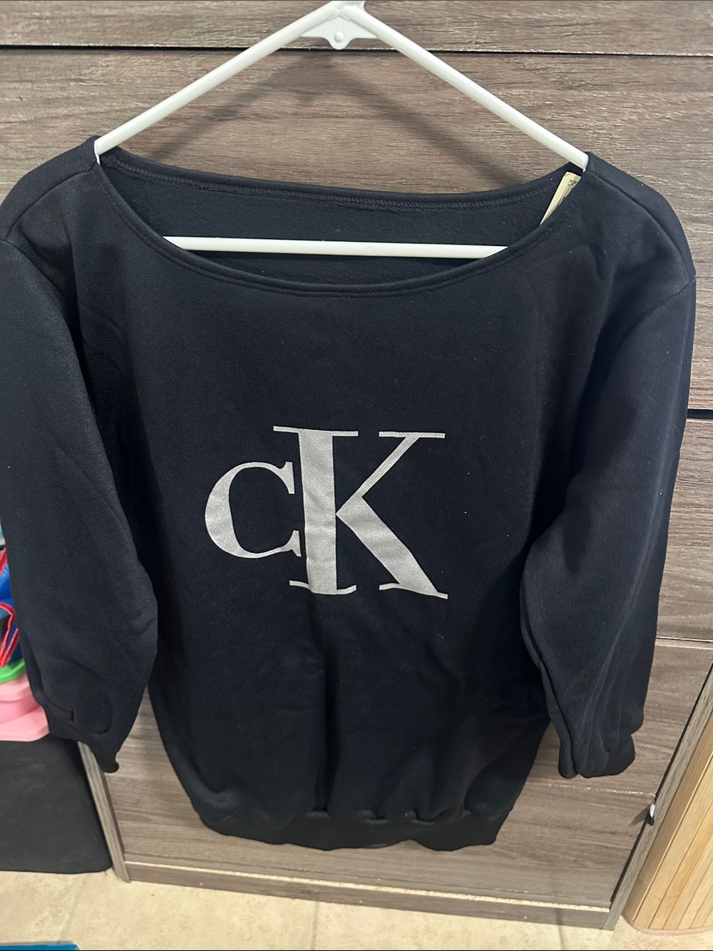 Black Sweatshirt with Silver CK Monogram size L